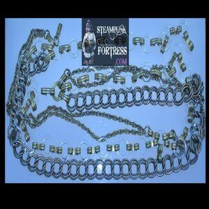 VINTAGE YSL YVES SAINT LAURENT ST BELT CLEAR LUCITE ACRYLIC RINGS GOLD CHAINS SI